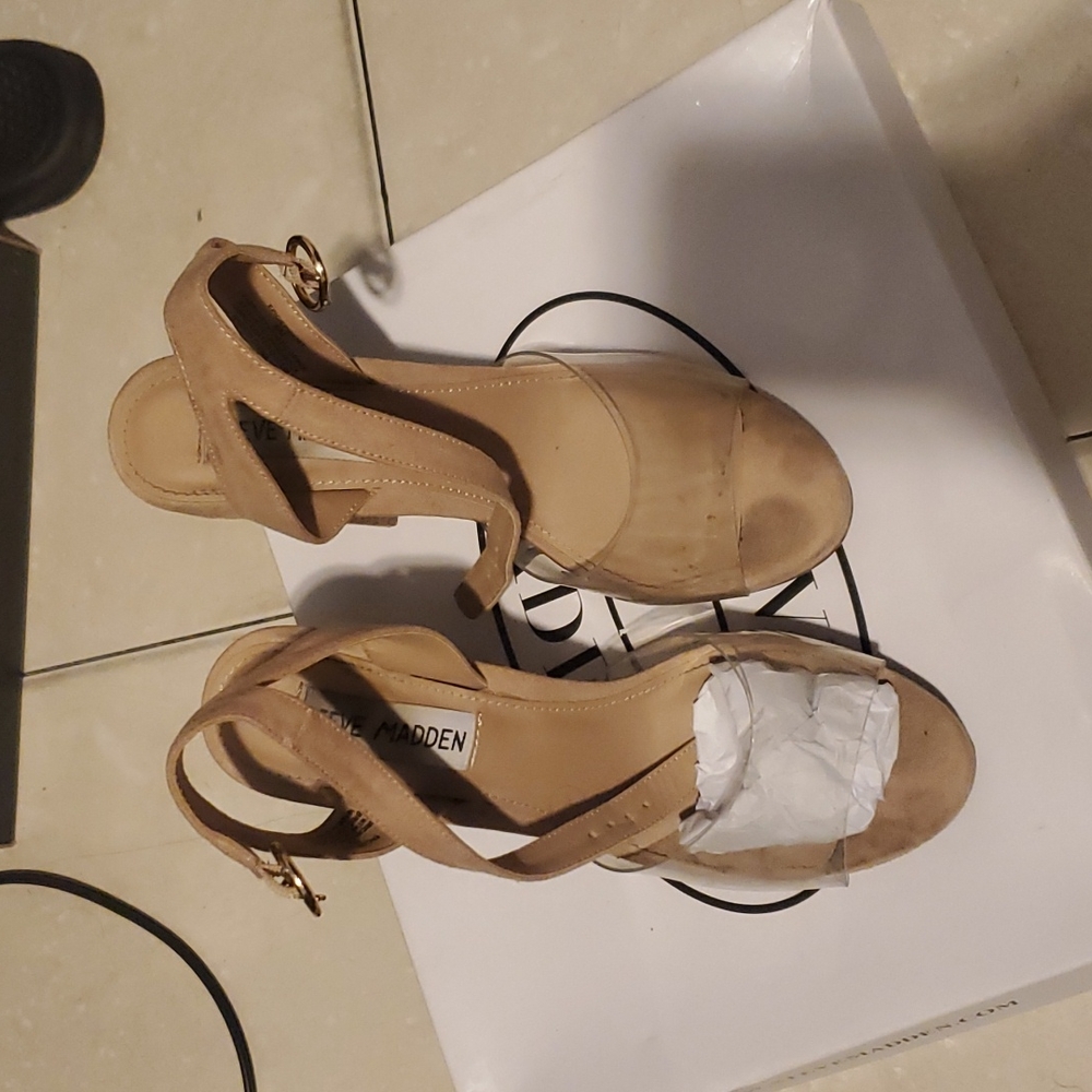 Steve Madden Epic Clear heels size 6 used